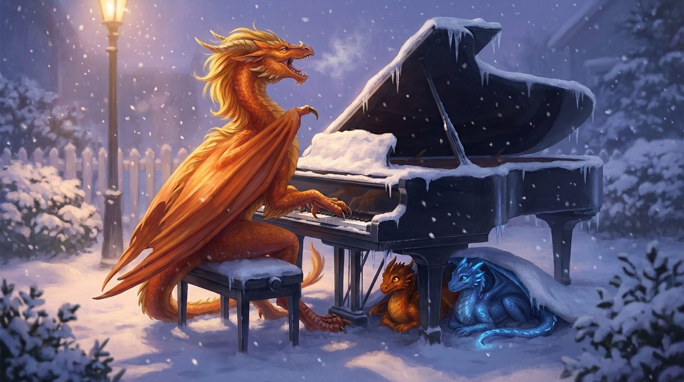 A hopeful sunrise over a landscape, an inspirational piano theme of renewal and hope.